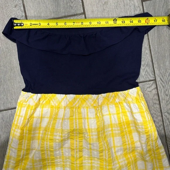 Lilly Pulitzer Esmeralda Yellow Plaid Combo Dress With Pockets Size Medium - Picture 4 of 10